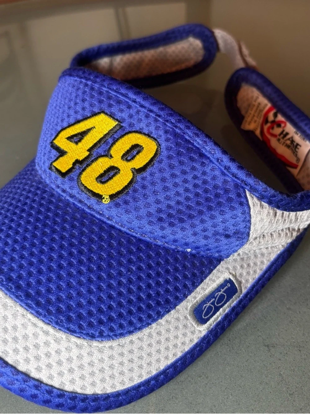 Chase Authentics Blue and White Jimmy Johnson #48 Visor